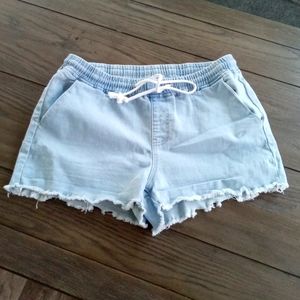 Drawstring denim shorts